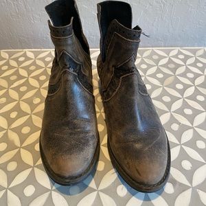Cowboy Booties - Vintage Leather Look